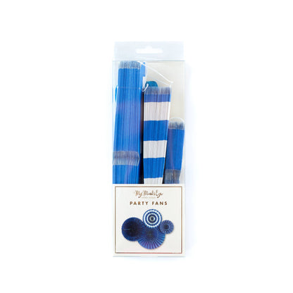 Blue Party Paper Fans