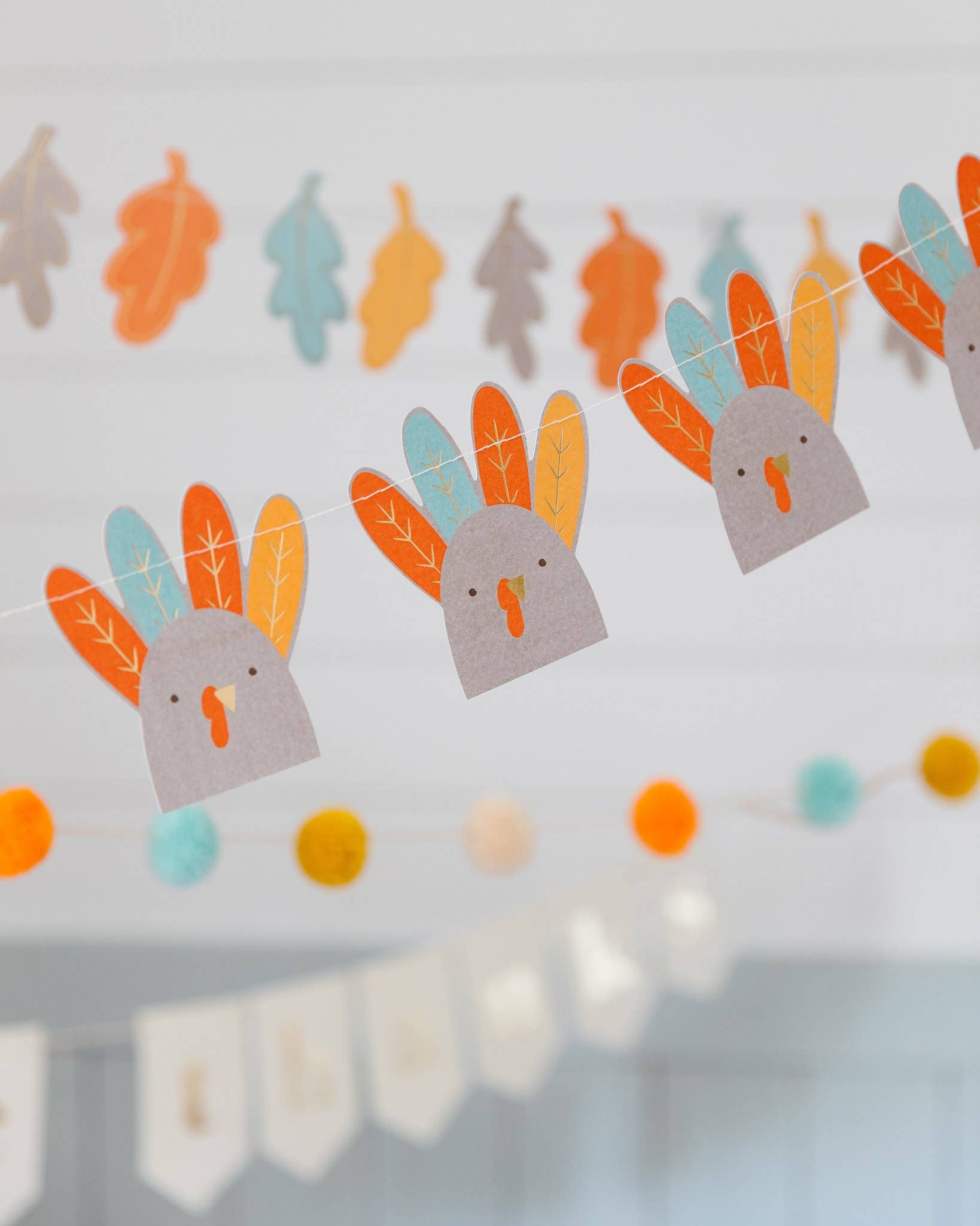 Harvest Turkey and Pom Pom Banner Set