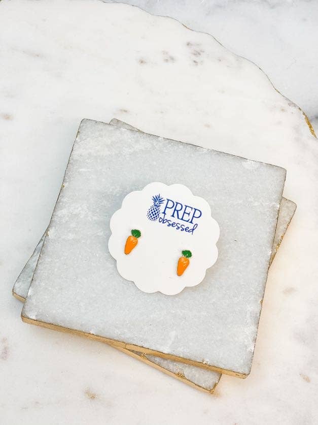 Carrot Enamel Stud Earring