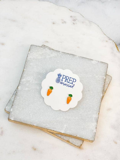 Carrot Enamel Stud Earring