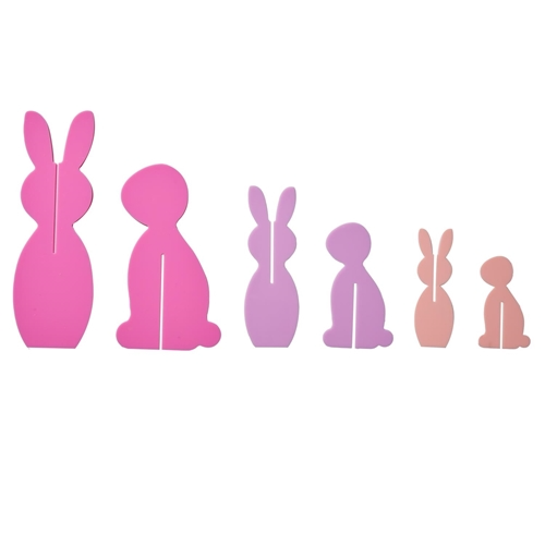 Pink/Lavender Acrylic Bunnies Set of 3