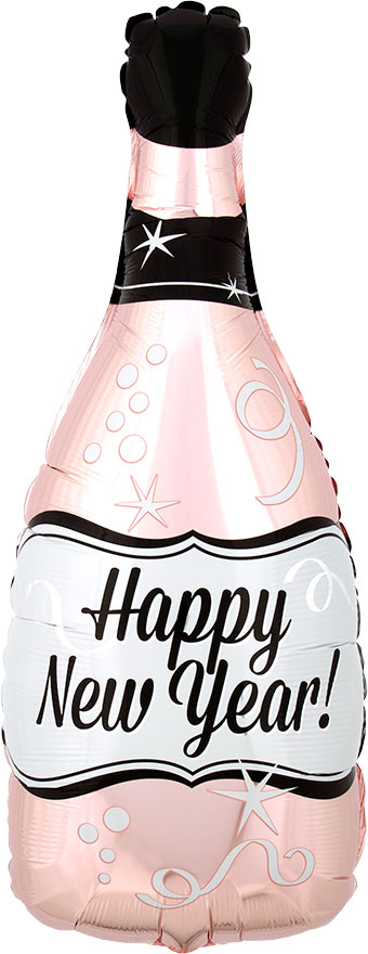Happy New Year Rose Gold Bubbly Bottle 18"
