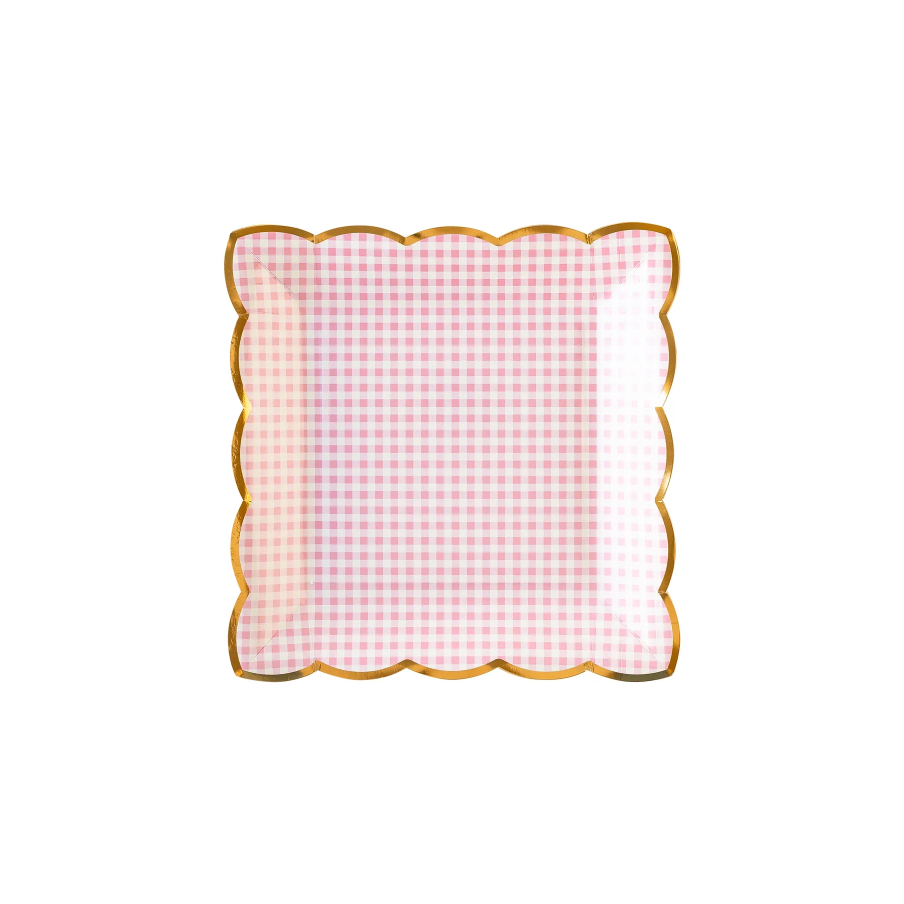Pink Gingham Plate (8)