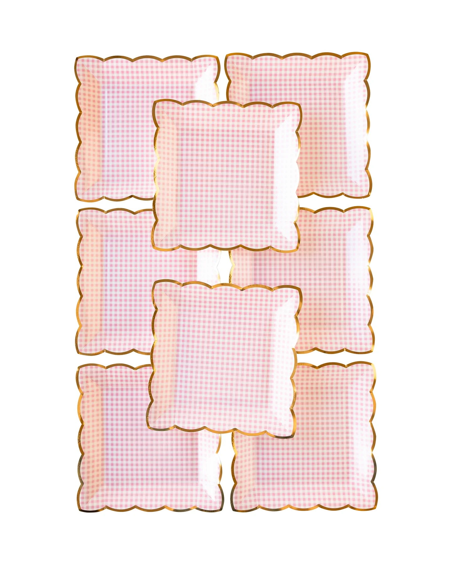 Pink Gingham Plate (8)