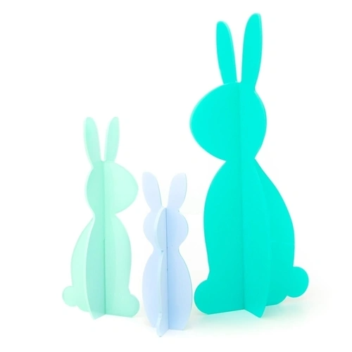 Teal/Blue Acrylic Bunnies Set of 3