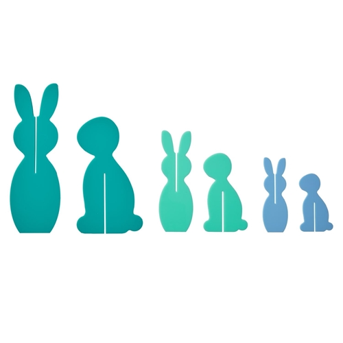 Teal/Blue Acrylic Bunnies Set of 3