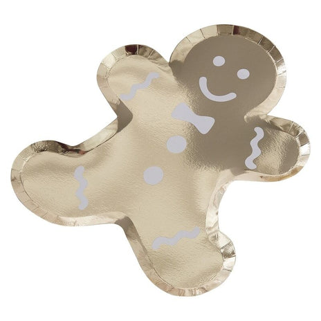 Gold Gingerbread Paper Plates (8)