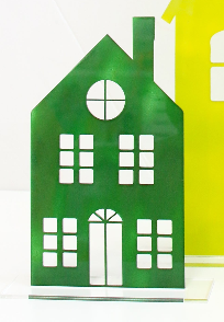Dark Green Small Acrylic Holiday House