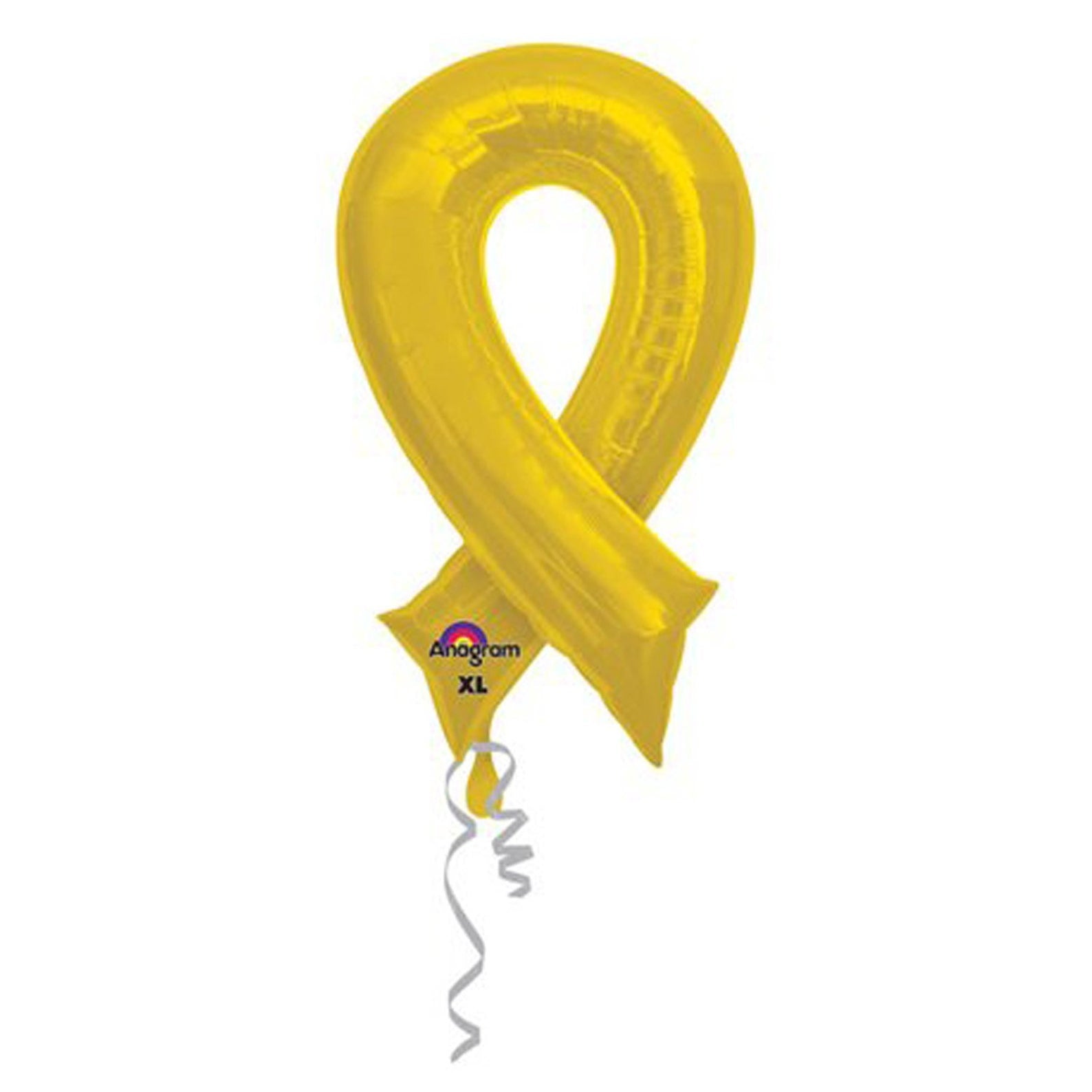 36in Yellow Cause Ribbon Balloon - Awareness Ribbon - Jumbo Balloon - Awareness Balloon - Mylar Balloon