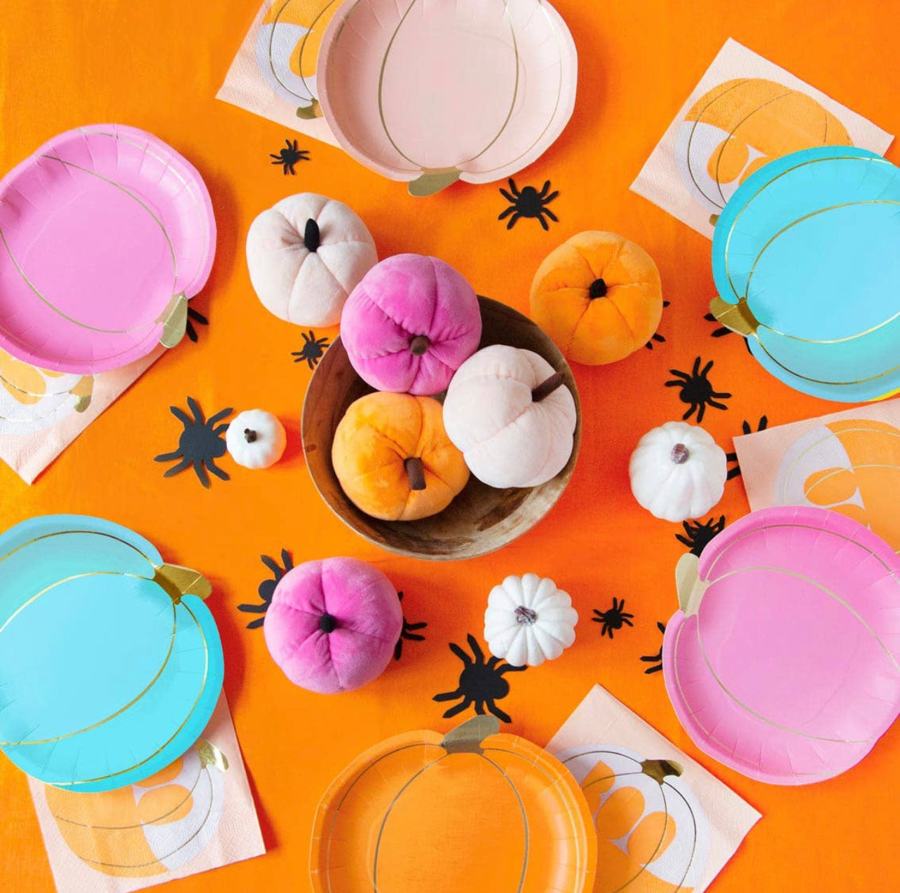 Halloween Pumpkin Plates - 8 Pack