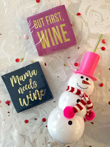 Cocktail Napkins | Mama Needs Wine - Foil - 20ct