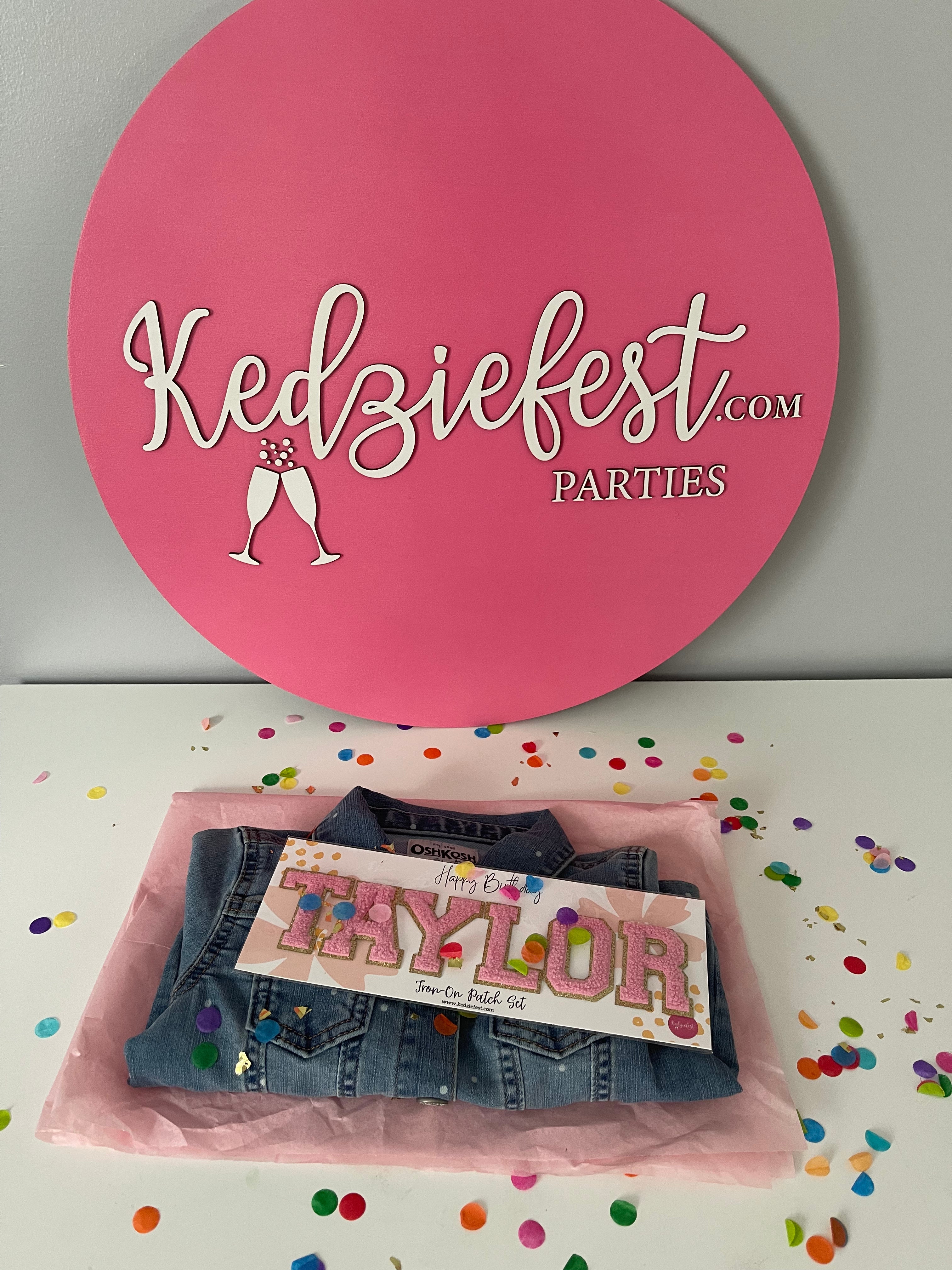 Custom Happy Birthday Iron-On Patch Set by Kedziefest Parties