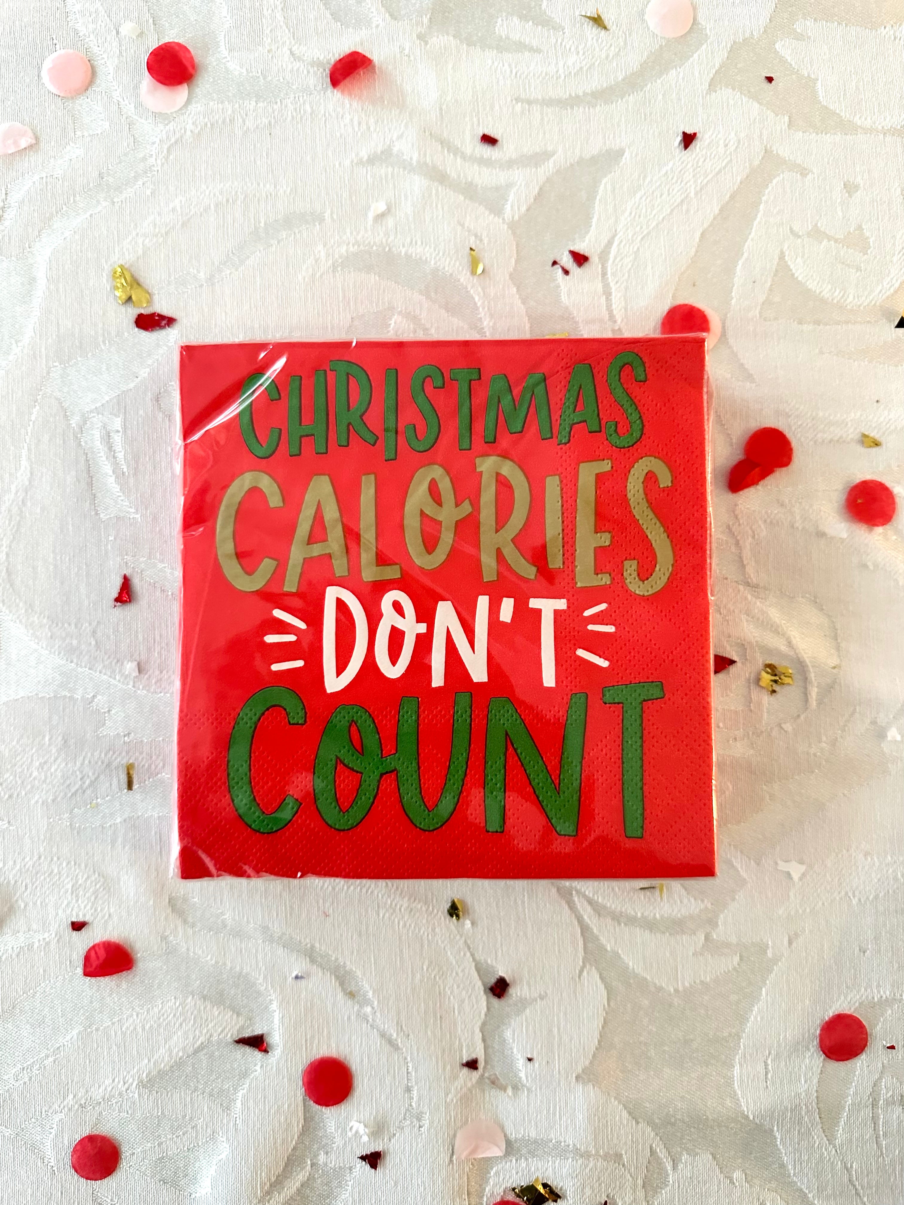 3 ply Cocktail Napkins 20ct | Christmas Calories Don't Count