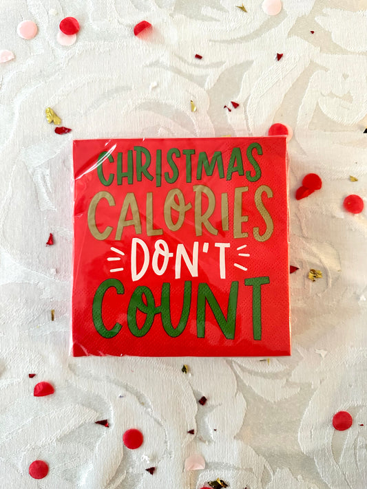 3 ply Cocktail Napkins 20ct | Christmas Calories Don't Count