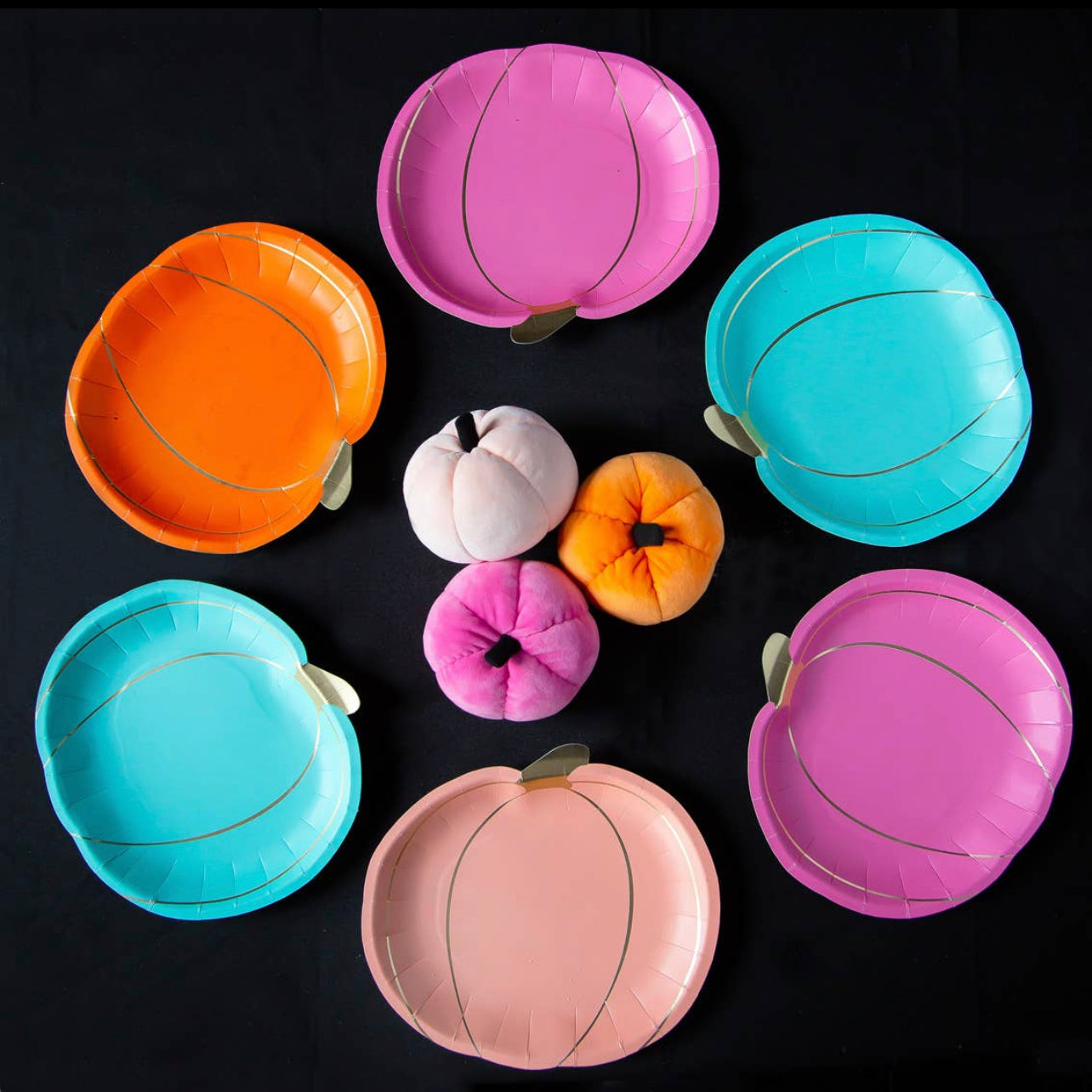 Halloween Pumpkin Plates - 8 Pack