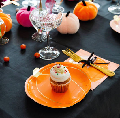 Halloween Pumpkin Plates - 8 Pack