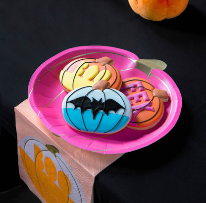 Halloween Pumpkin Plates - 8 Pack