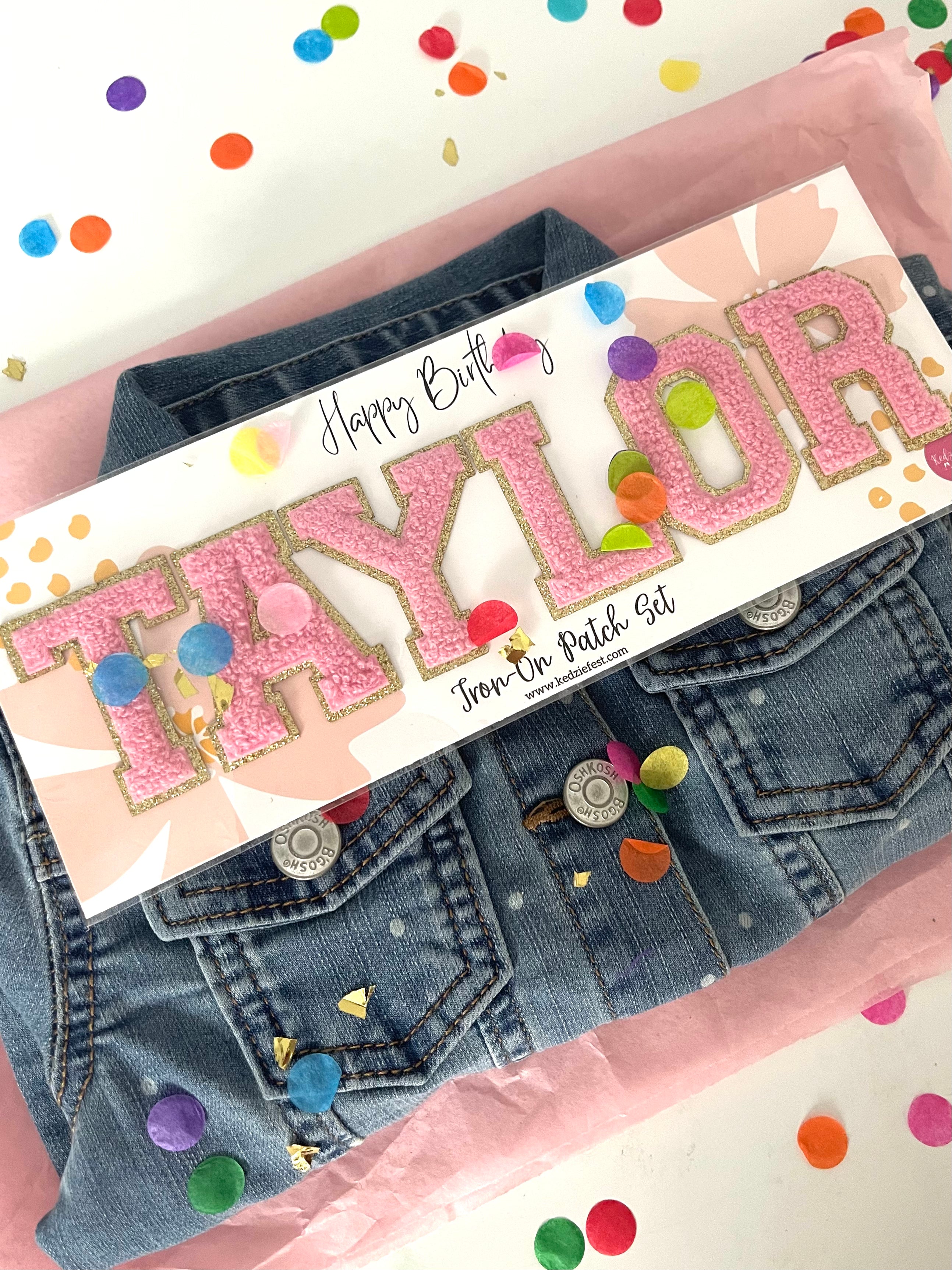 Custom Happy Birthday Iron-On Patch Set by Kedziefest Parties