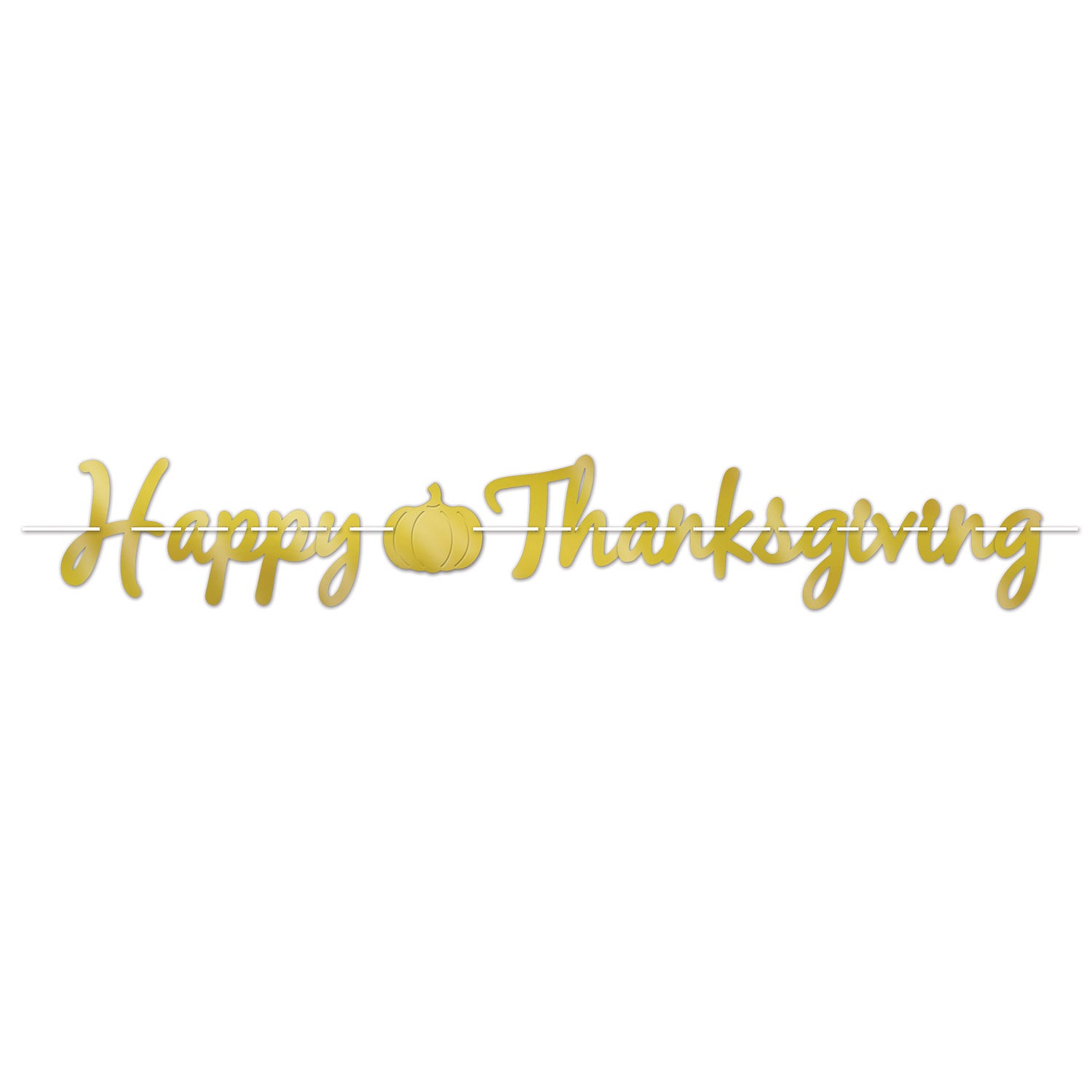 Foil Happy Thanksgiving Streamer Banner 6½" x 5'