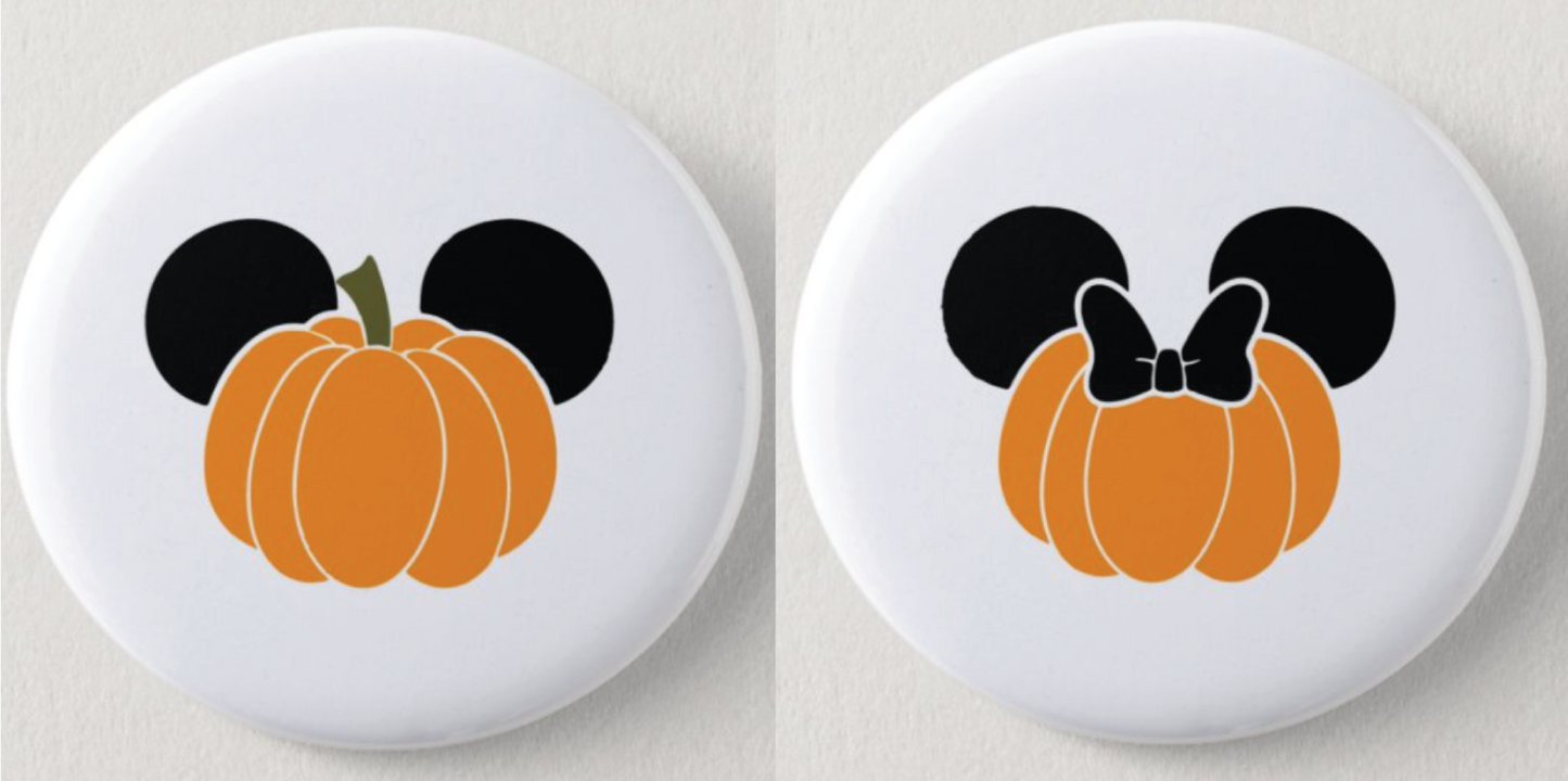 Pumpkin Mickey/Minnie Disney Inspired 1" Inch Pin