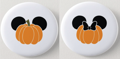 Pumpkin Mickey/Minnie Disney Inspired 1" Inch Pin