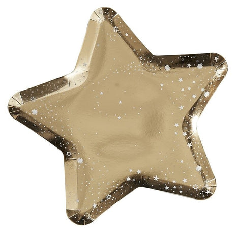 Gold Star Shaped Plates (8)