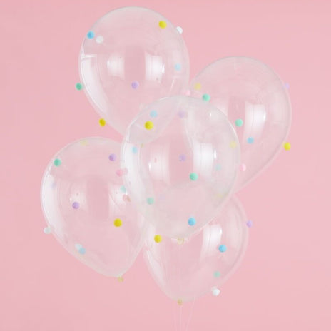 Pastel Pom Pom Balloons (5)