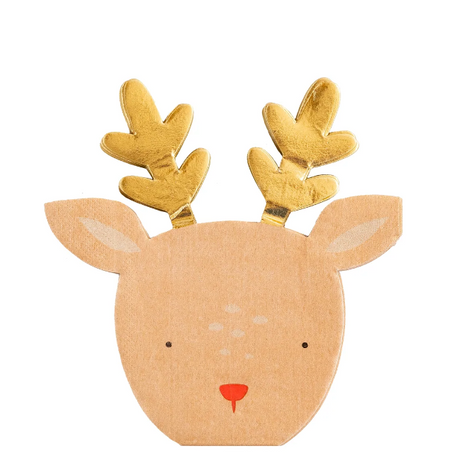 DEAR RUDOLPH REINDEER SHAPED GUEST NAPKIN