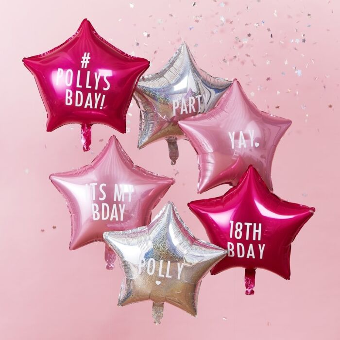 Personalisable Star Party Balloons with Stickers