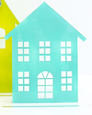 Turquoise Medium Acrylic Holiday House